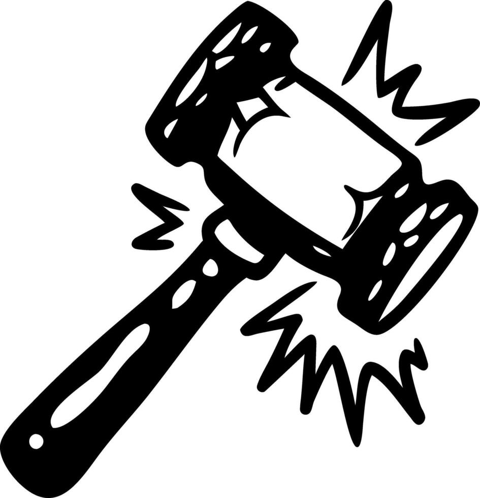Black Hammer with Motion Lines for Legal or Construction Theme vector