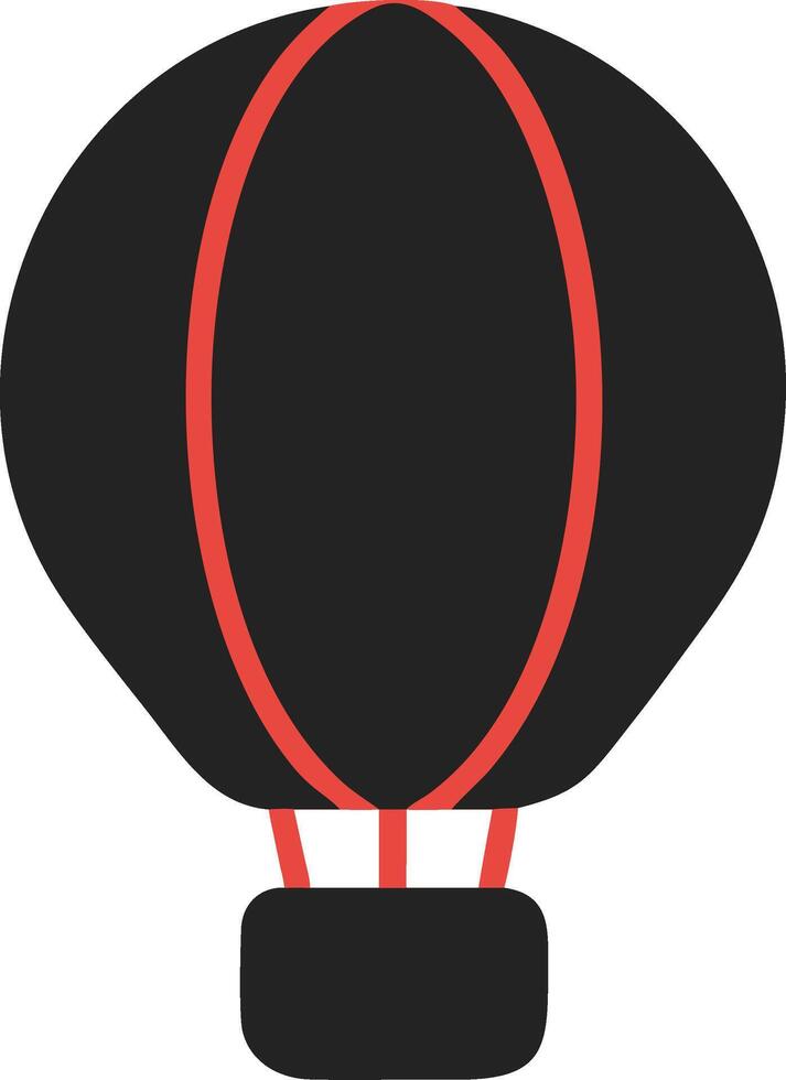 Black Hot Air Balloon Illustration Simple Design vector