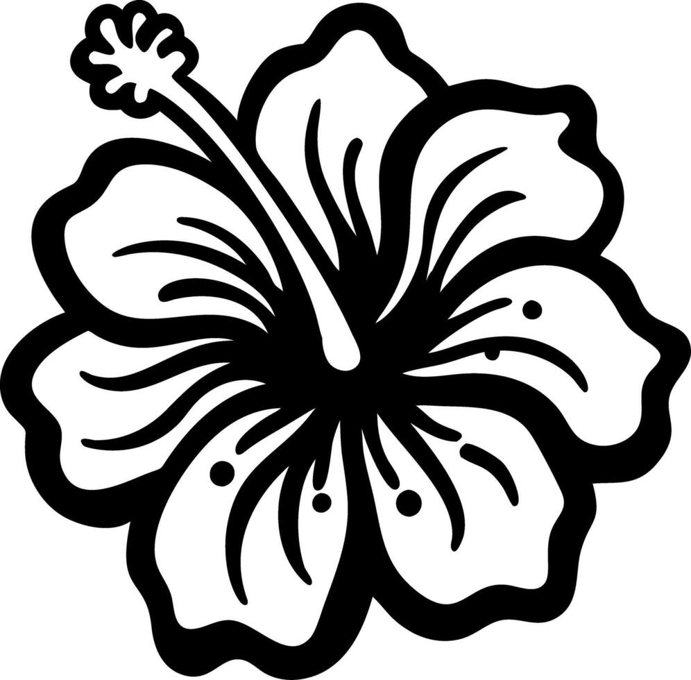 Black Hibiscus Flower for Tattoo and Design Projects vector