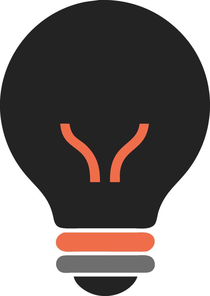 Black Lightbulb with Orange Accents for Creative Design Projects vector