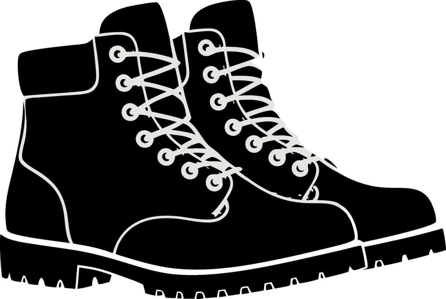 Black Leather Hiking Boots Illustration for Fashion and Outdoor Design Projects vector