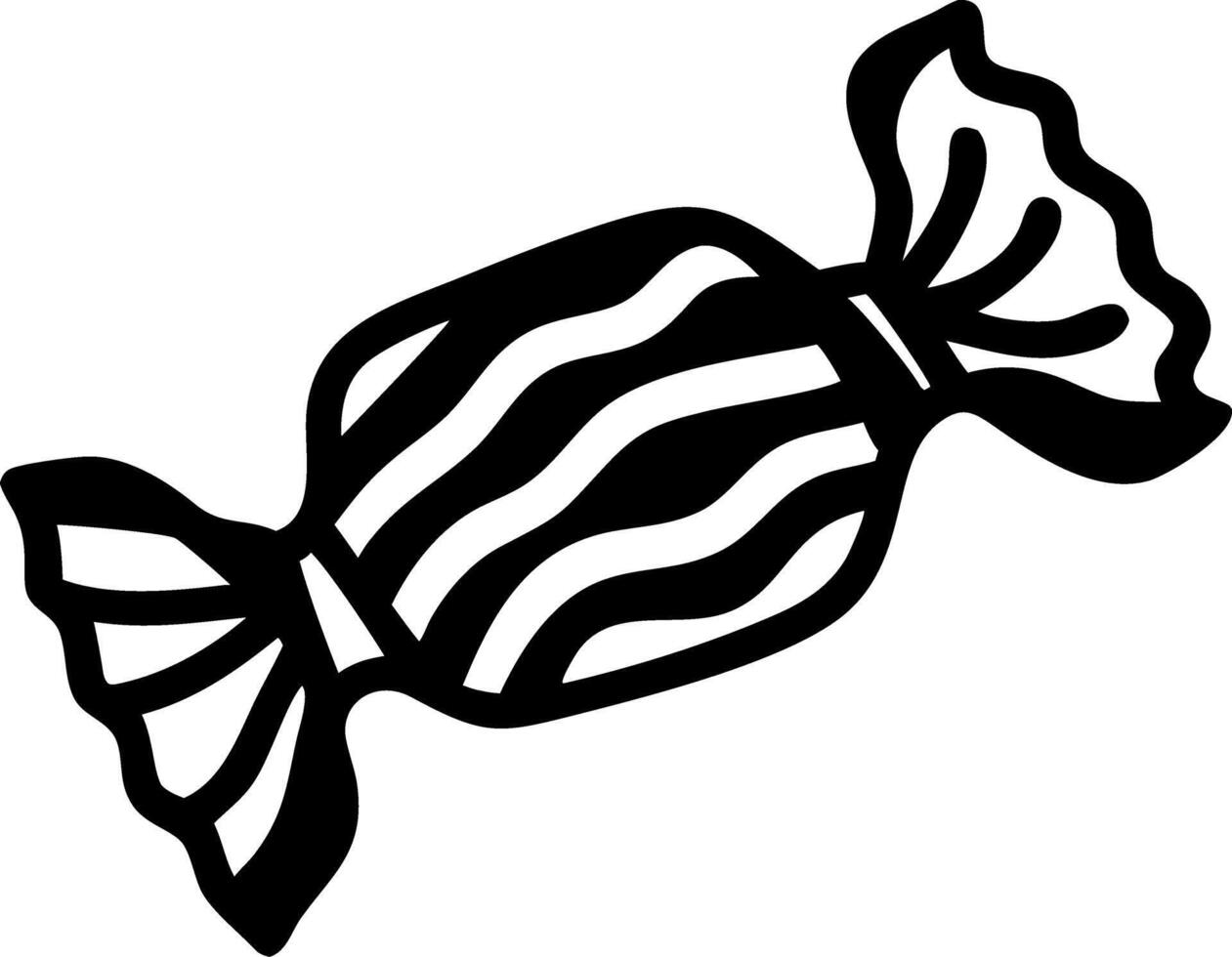 Black Line Art Candy Illustration for Design Projects and Crafts vector