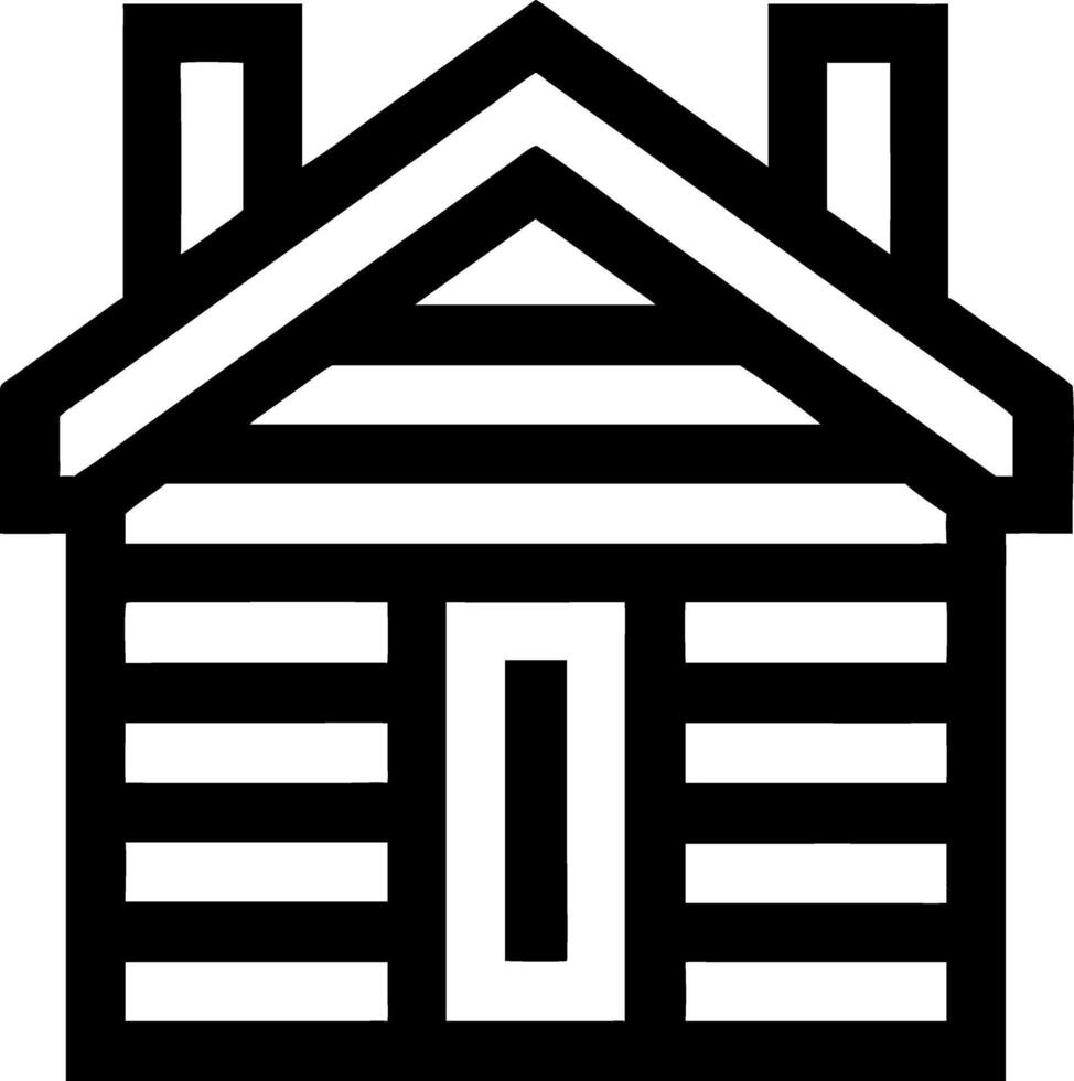 Black Outline Cabin for Real Estate and Home Design Projects vector