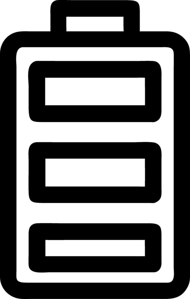 Black Outline Battery for Technology and Energy Projects vector