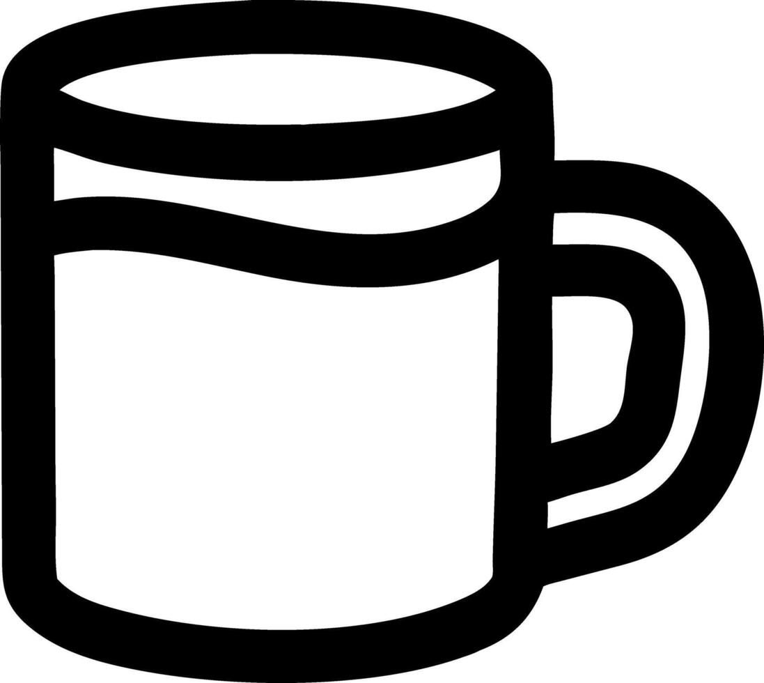 Black Outline Coffee Mug Art for Design and Decoration Projects vector