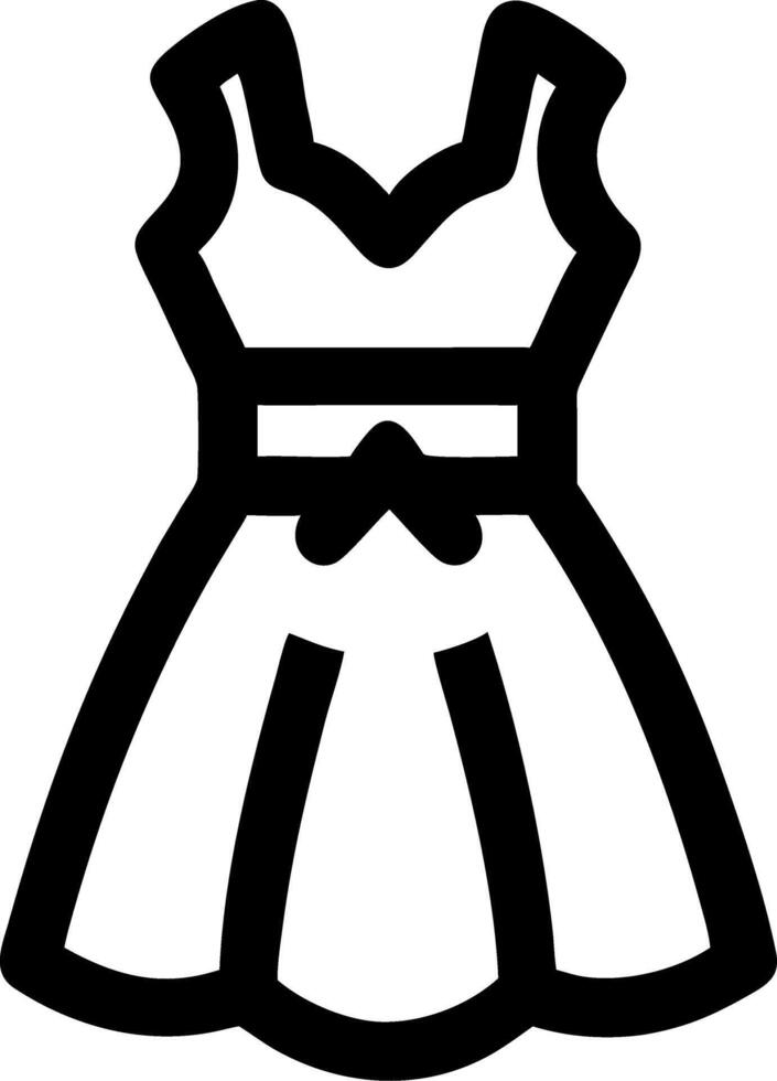 Black Outline Dress for Fashion Design and Branding Projects vector