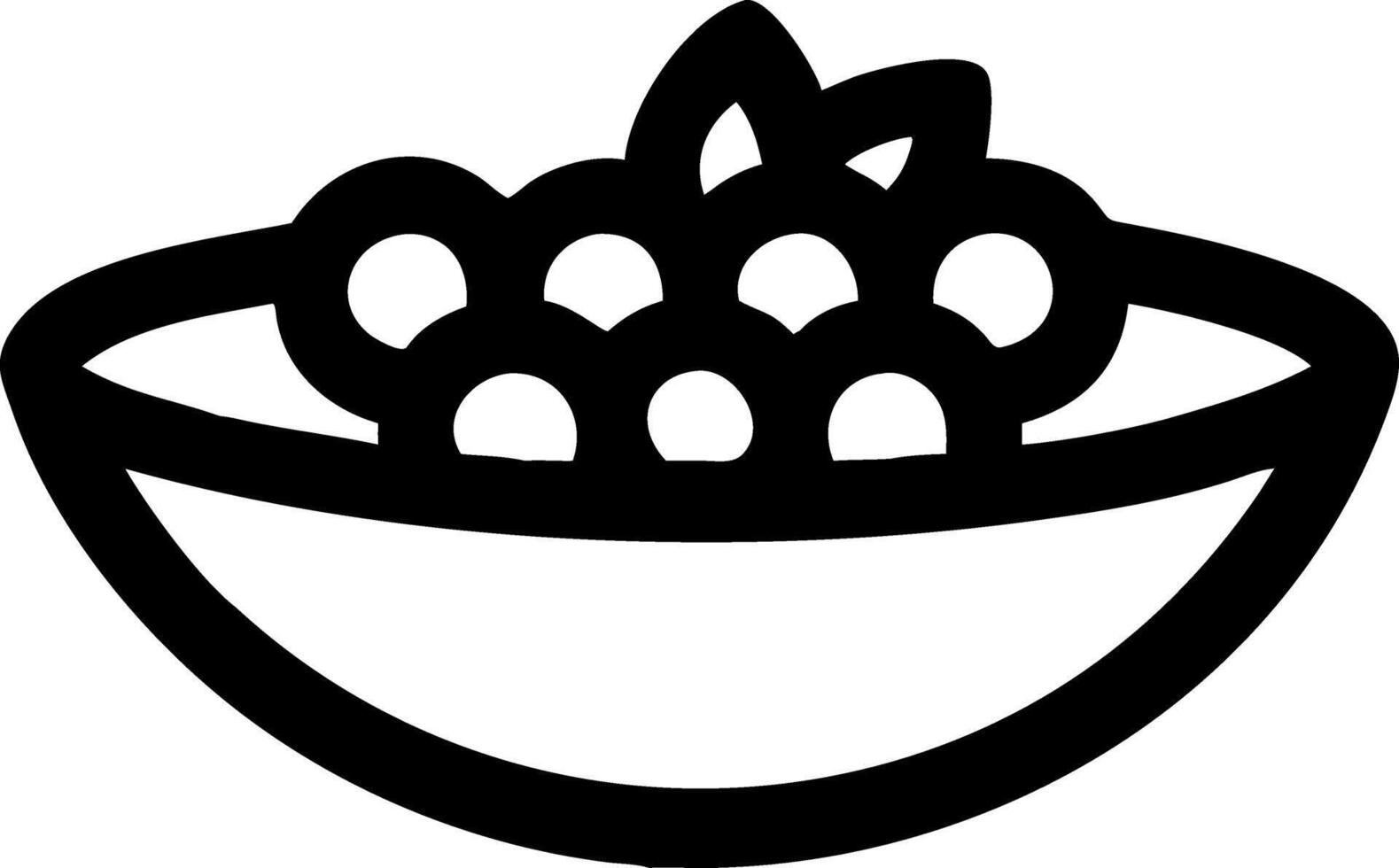 Black Outline Fruit Bowl Illustration for Design and Crafts vector
