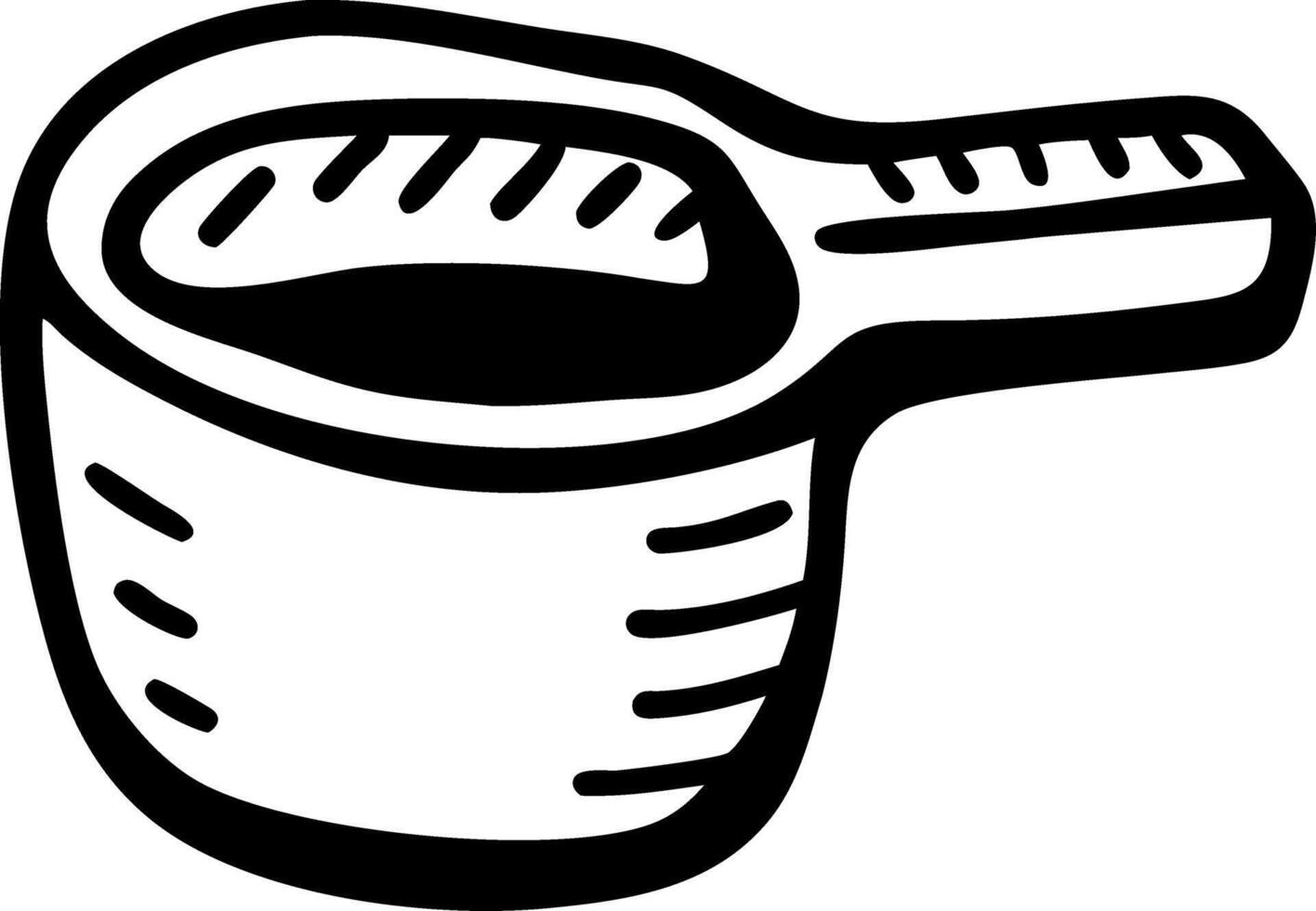 Black Outline Measuring Scoop Illustration for Kitchen and Baking Designs vector