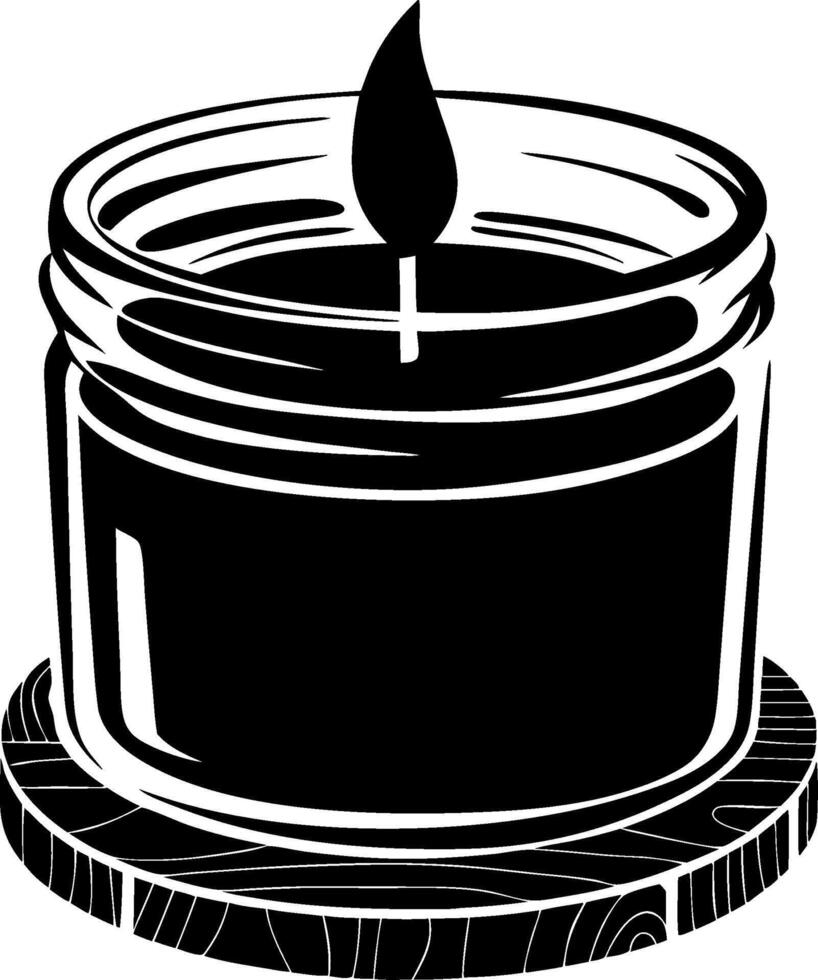 Black Outline Jar Candle Art for Design and Decoration Projects vector