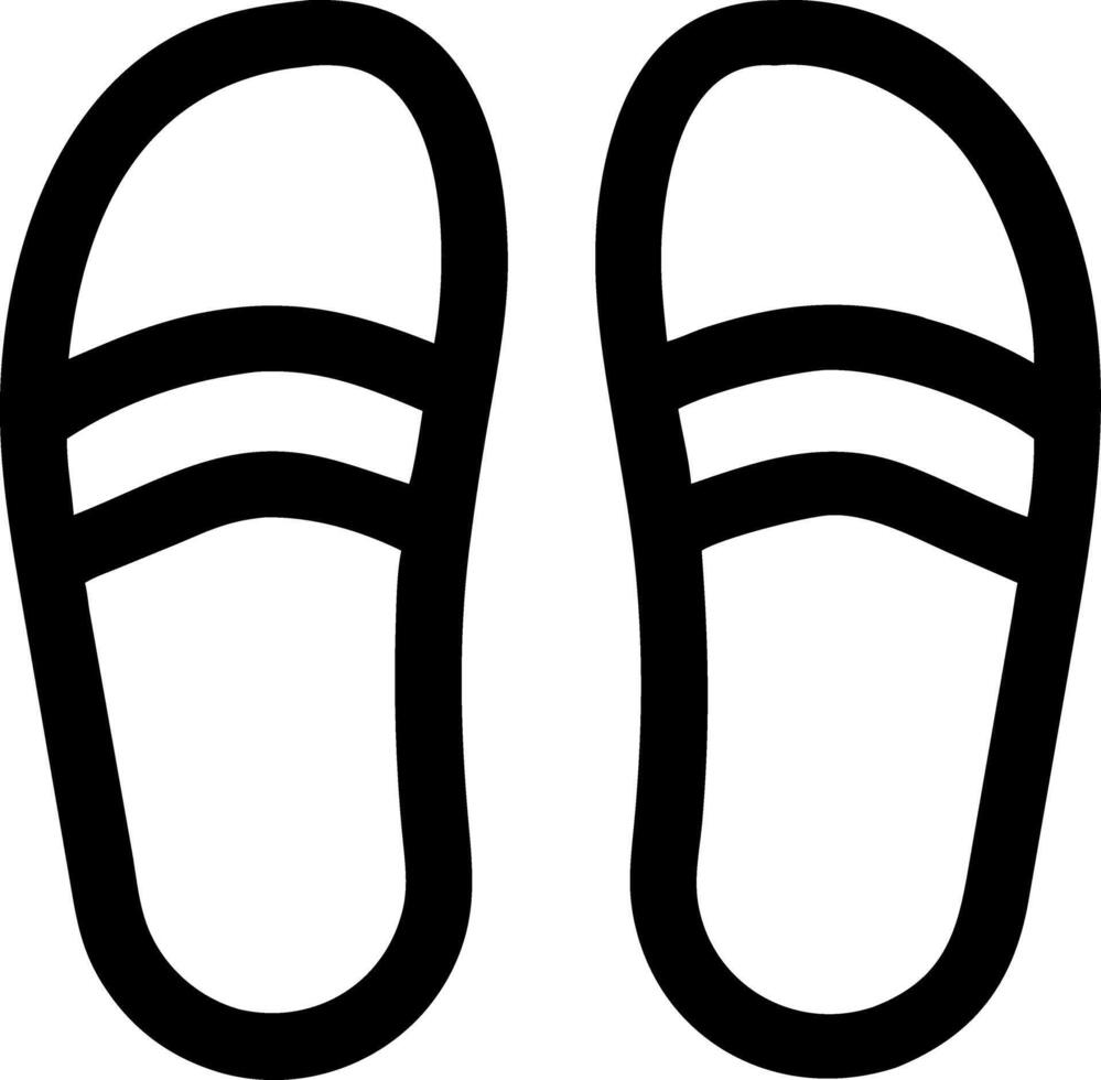Black Outline Sandals Illustration for Design and Decor vector
