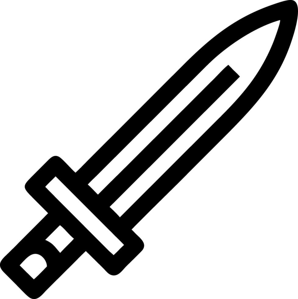 Black Outline Sword Illustration for Games and Design vector