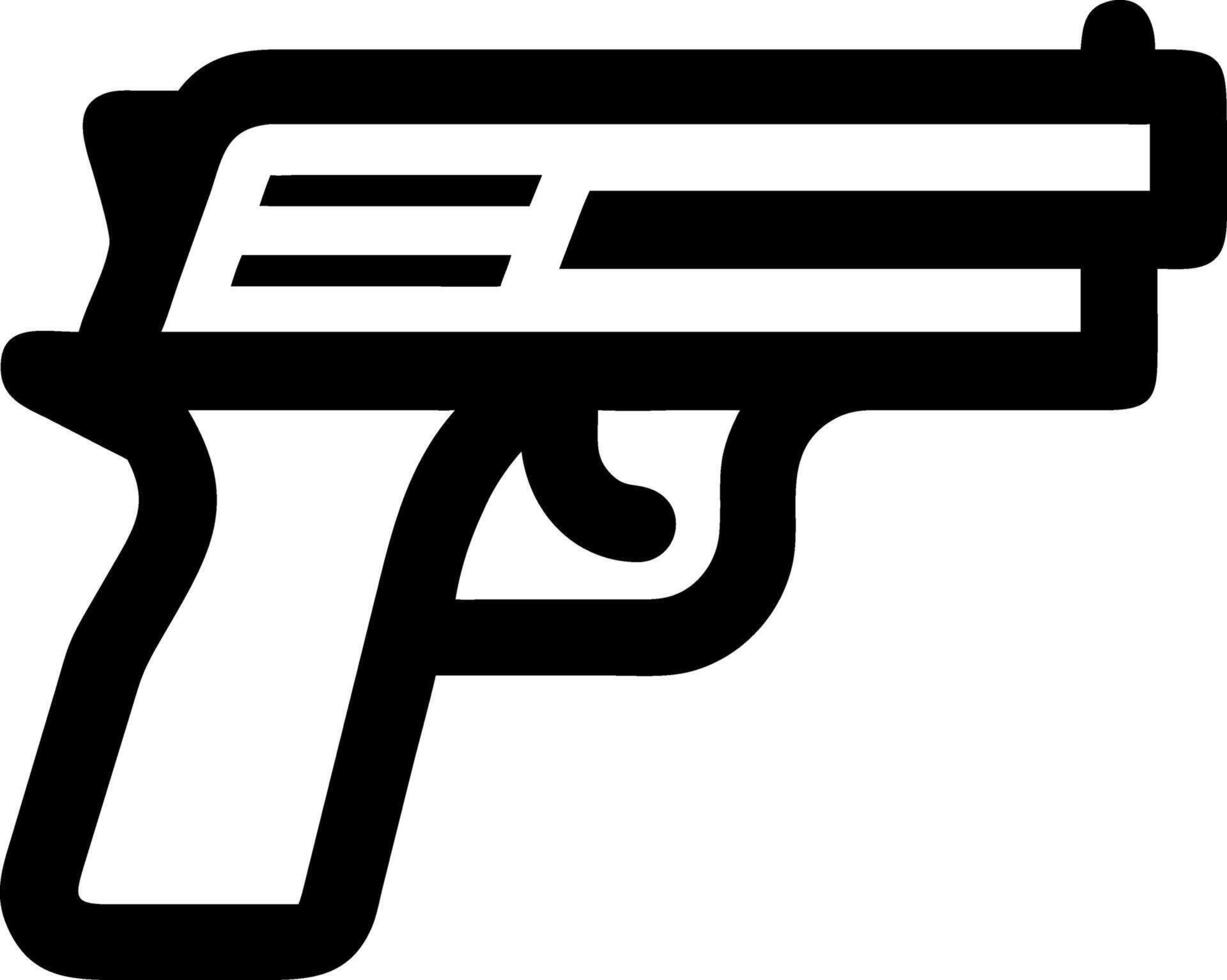 Black Pistol Silhouette for Self-Defense and Security Design vector