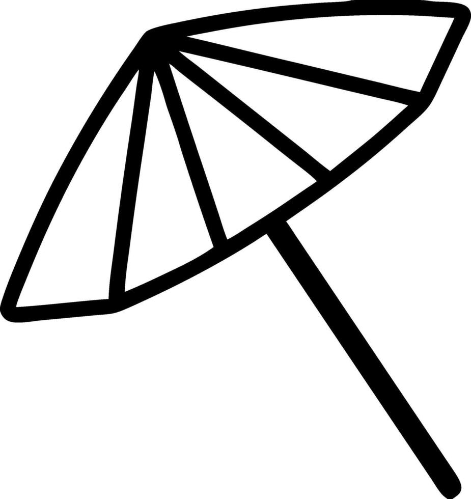 Black Silhouette Beach Umbrella for Summer Vacation Design and Decorative Projects vector