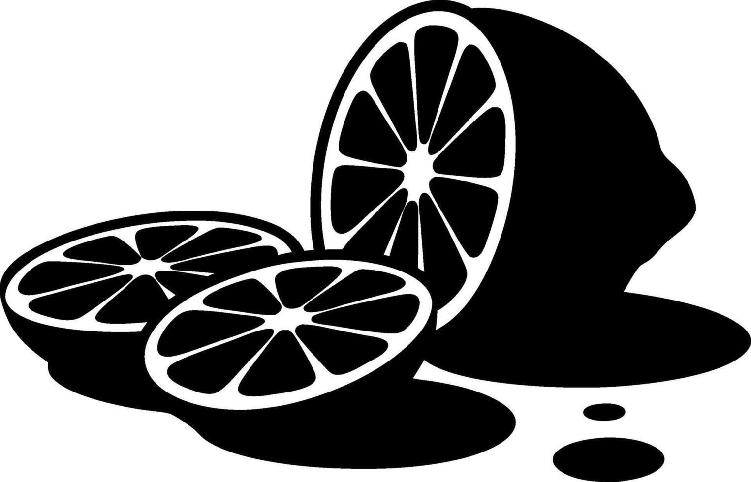 Black Silhouette Citrus Fruit Slices Art for Print Design and Decor vector