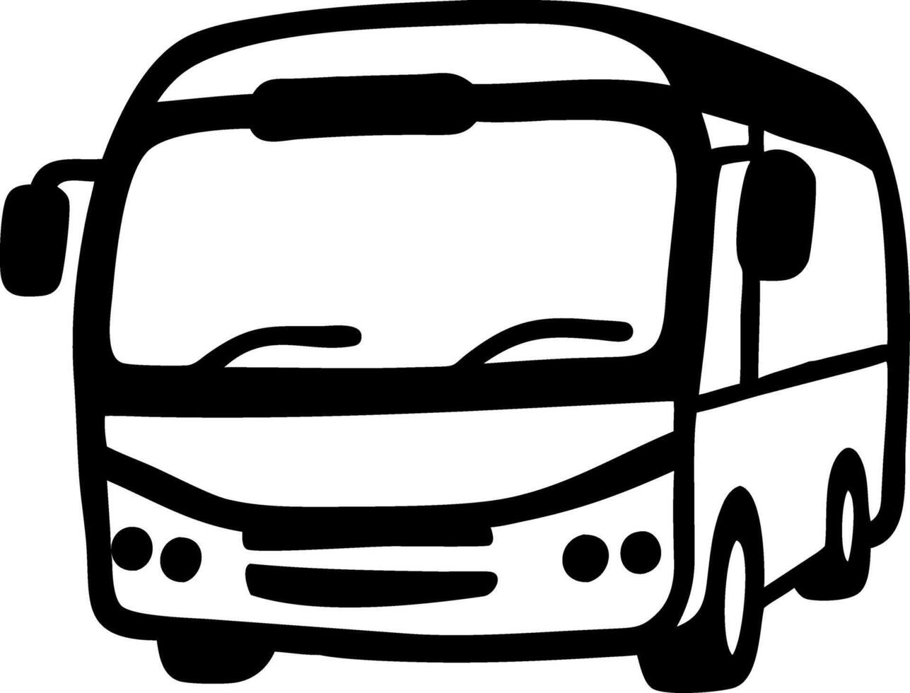 Black Silhouette Bus Illustration for Travel and Transportation Design vector