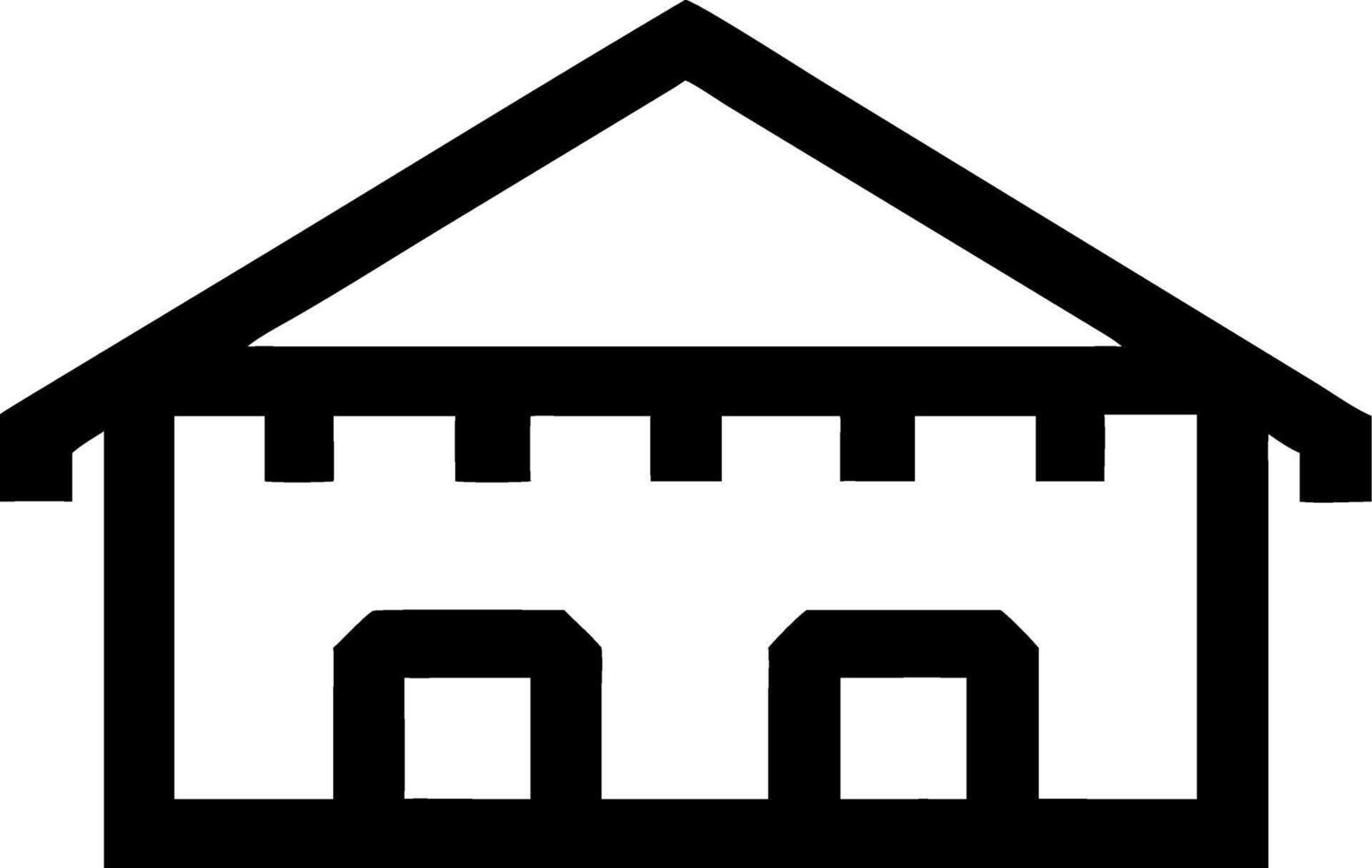 Black Silhouette Greek Temple for Design and Education Projects vector