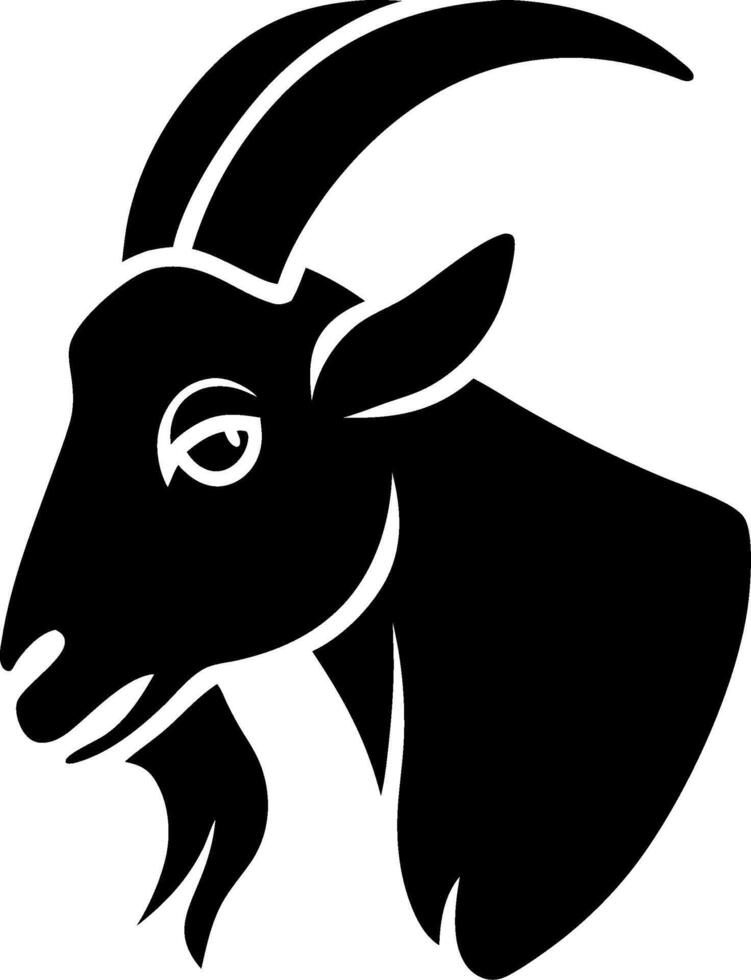 Black Silhouette Goat Head Illustration for Design and Decoration vector