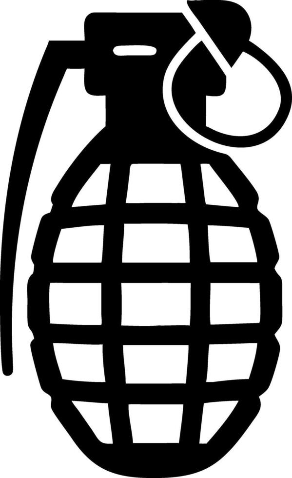 Black Silhouette Hand Grenade Illustration for Graphic Design and Art Projects vector
