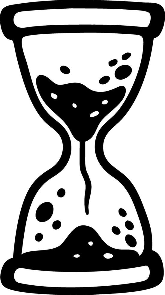 Black Silhouette Hourglass Art Symbolizing Time and Patience vector