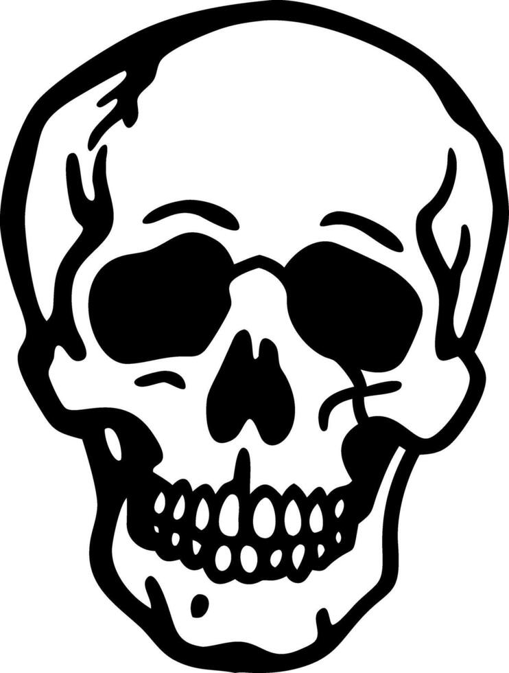 Black Skull Illustration for Tattoos and Halloween Designs vector