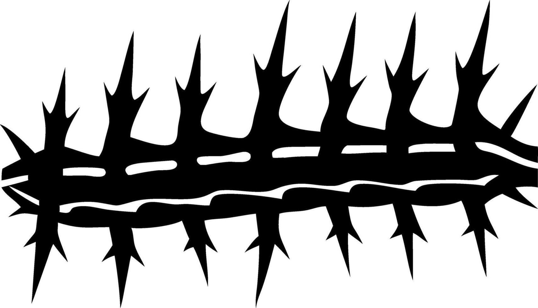 Black Thorny Spine Illustration for Tattoo Designs and Gothic Art vector