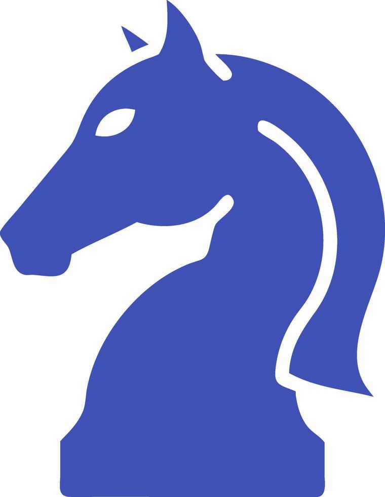 Blue Chess Knight Symbol for Strategy Design and Game Illustrations vector