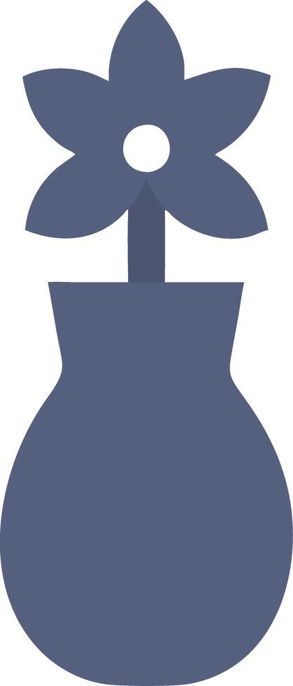 Blue Flower in Vase Minimalist Illustration for Design Projects vector