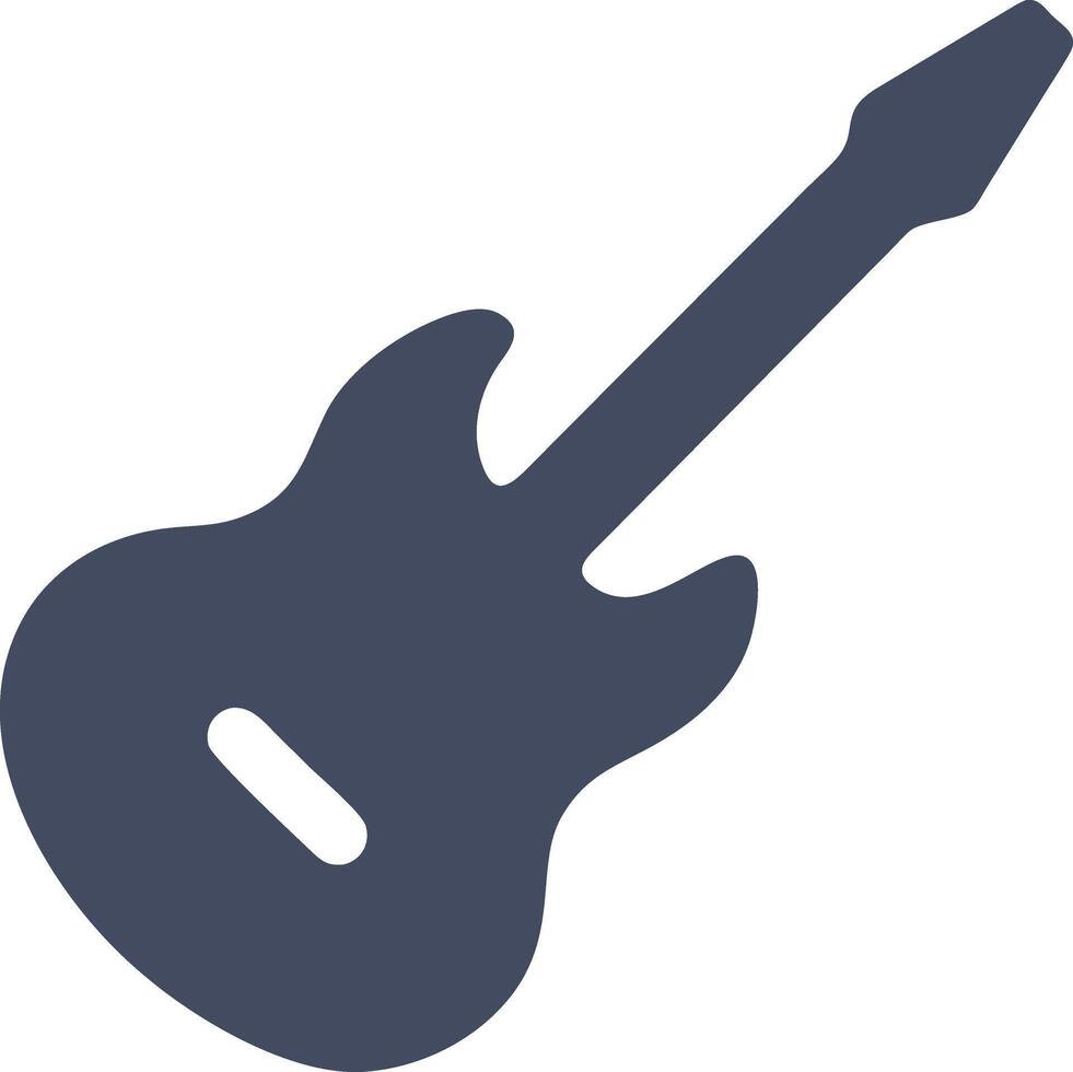 Blue Electric Guitar Silhouette for Music Art and Design Projects vector