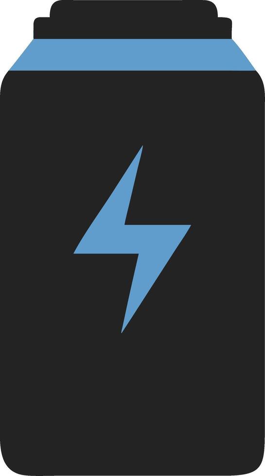 Blue Lightning Bolt on Black Can for Energy Drink Design vector