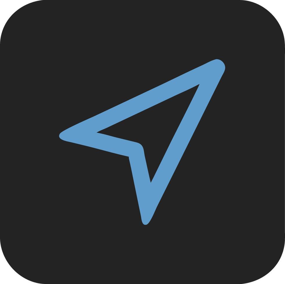 Blue Navigation Arrow for Digital Maps and Travel Apps vector