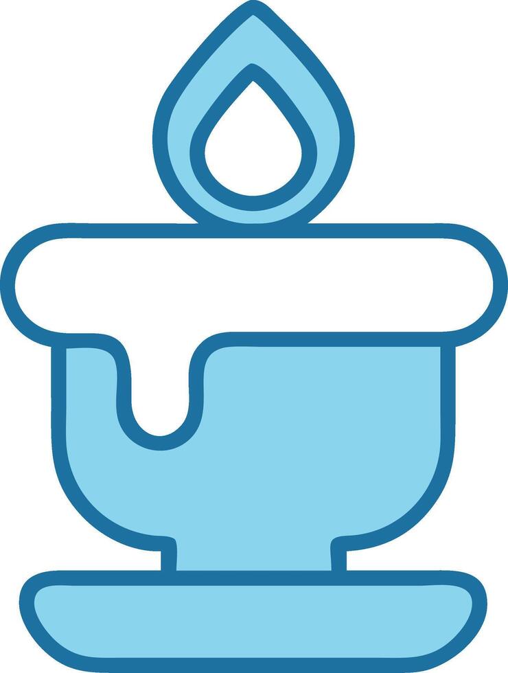 Blue Outline Aromatherapy Candle Warmer Design for Relaxation and Decoration vector