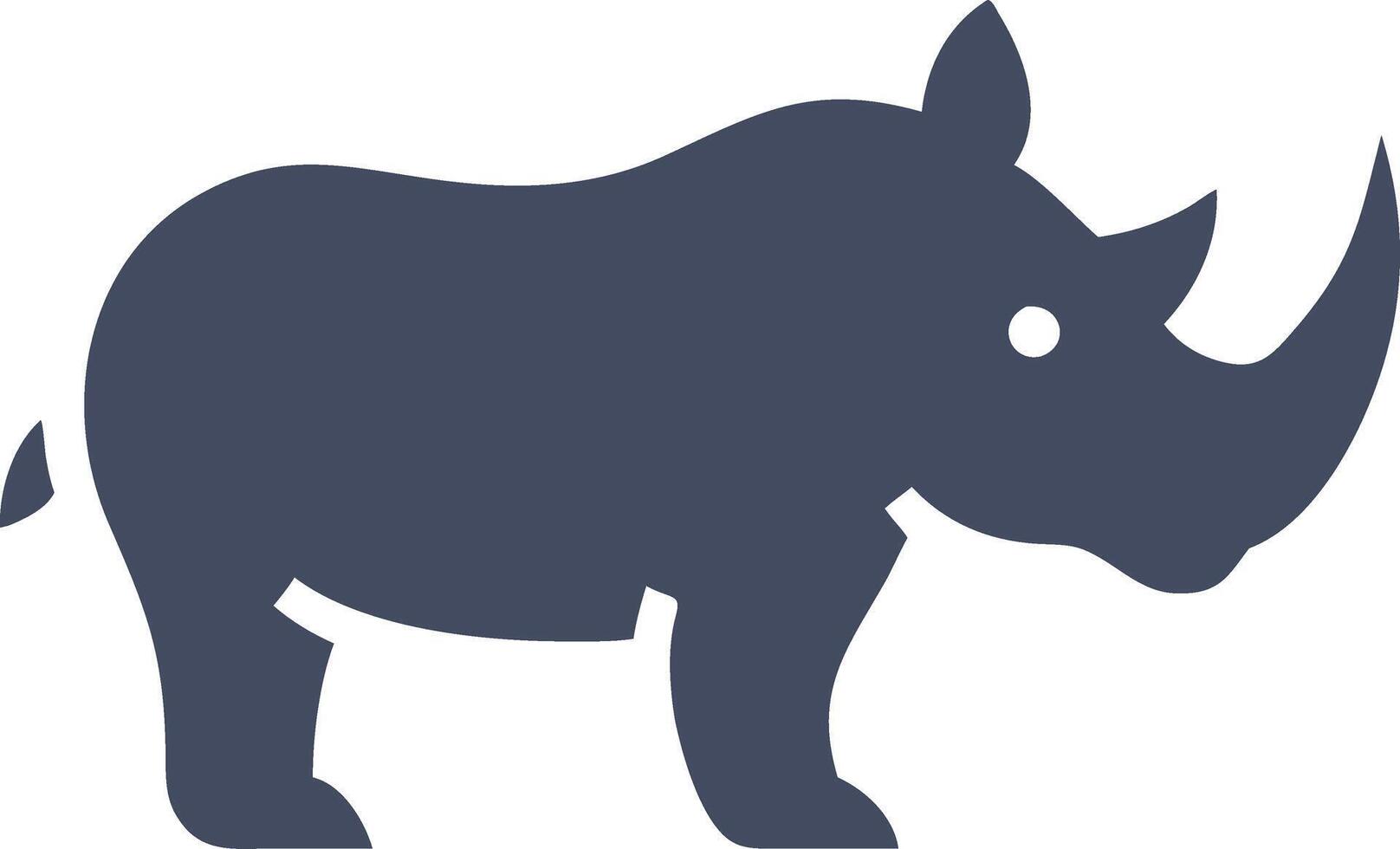 Blue Rhinoceros Silhouette Art for Wildlife Conservation and Design Projects vector