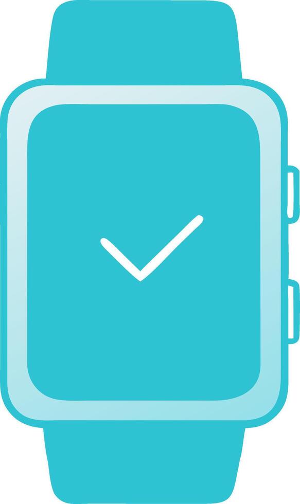 Blue Smartwatch Design with Simple Checkmark for Technology and vector