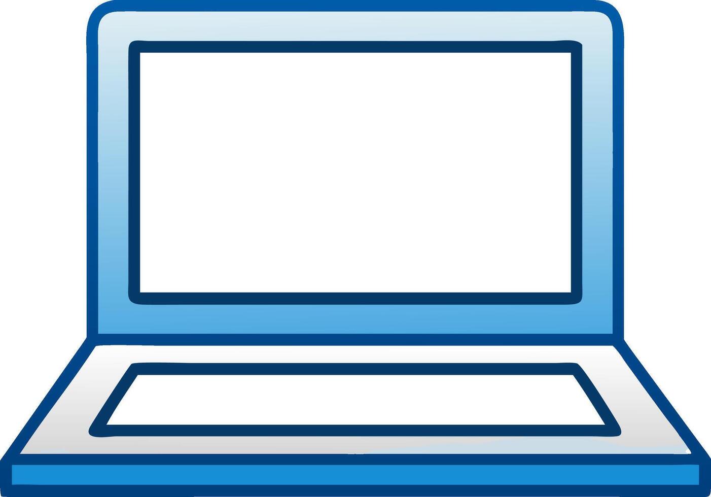 Blue Laptop Ideal for Technology Design Projects and Digital Illustrations vector