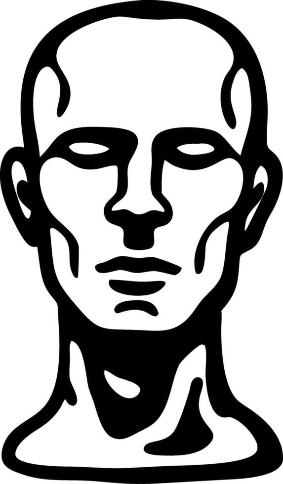 Bold Abstract Human Face Outline For Tattoos And Coloring Books vector