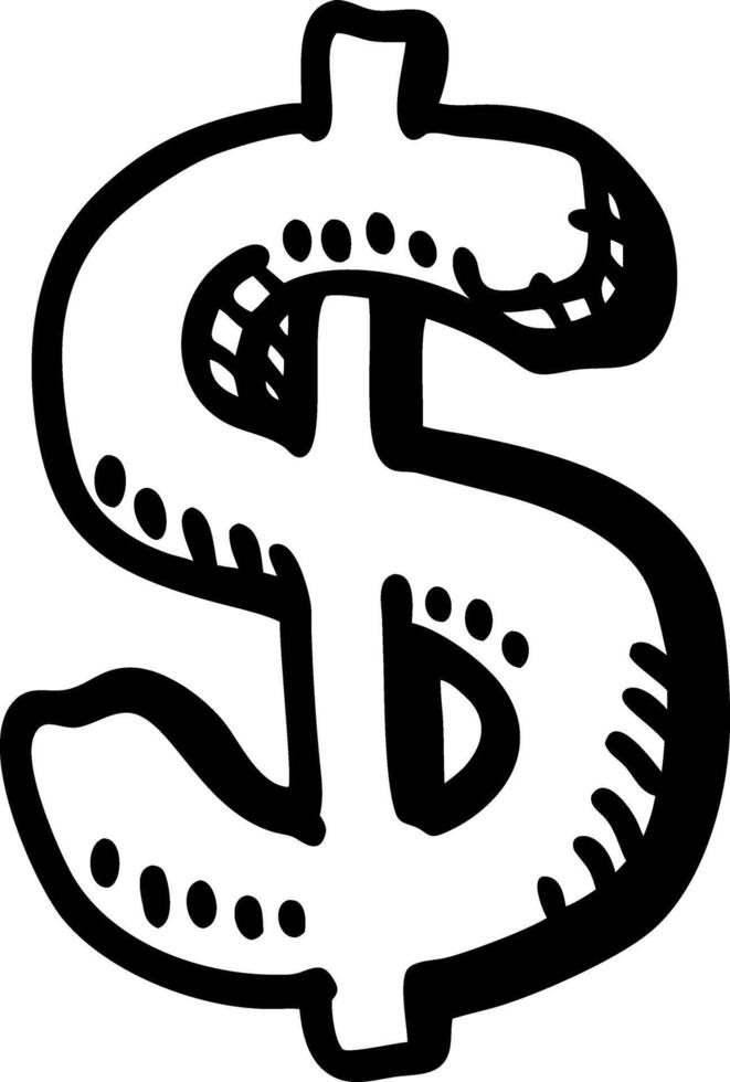 Bold Black Dollar Sign for Financial Design and Branding vector