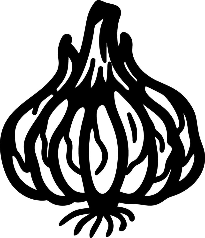 Bold Black Garlic Illustration for Culinary Design and Decoration vector