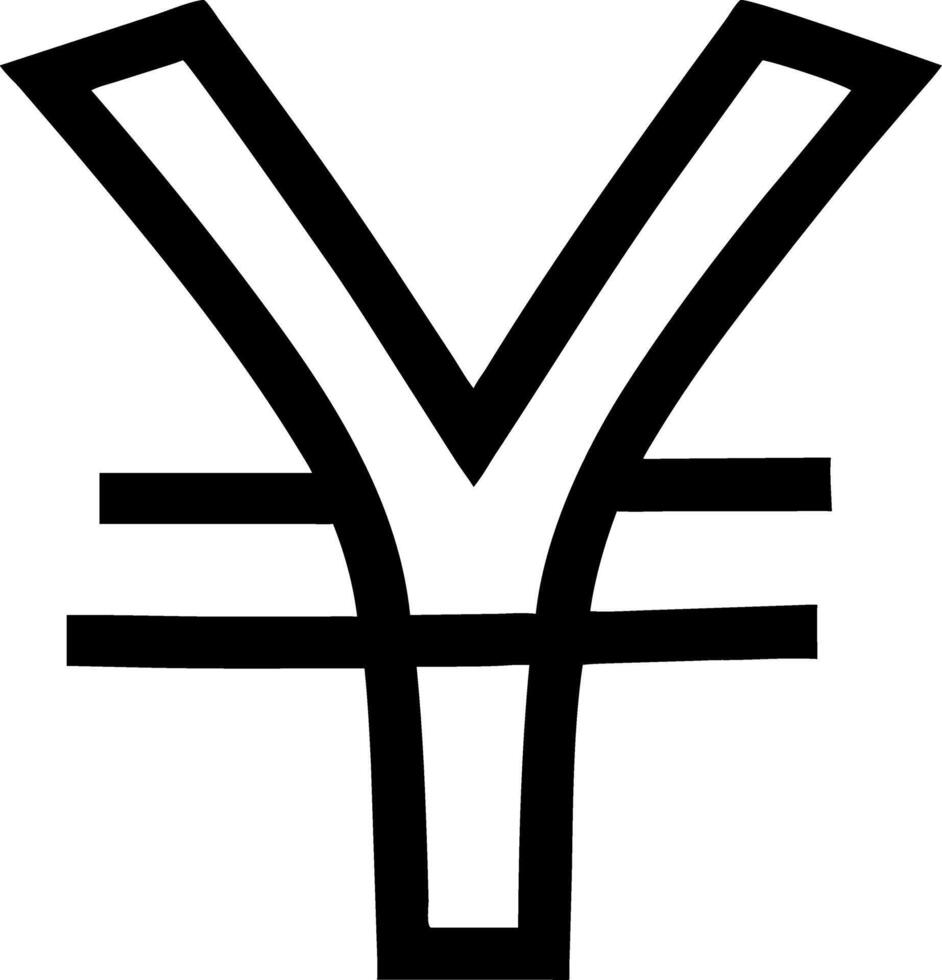 Bold Black Yen Currency Symbol for Financial Designs and Educational Material vector
