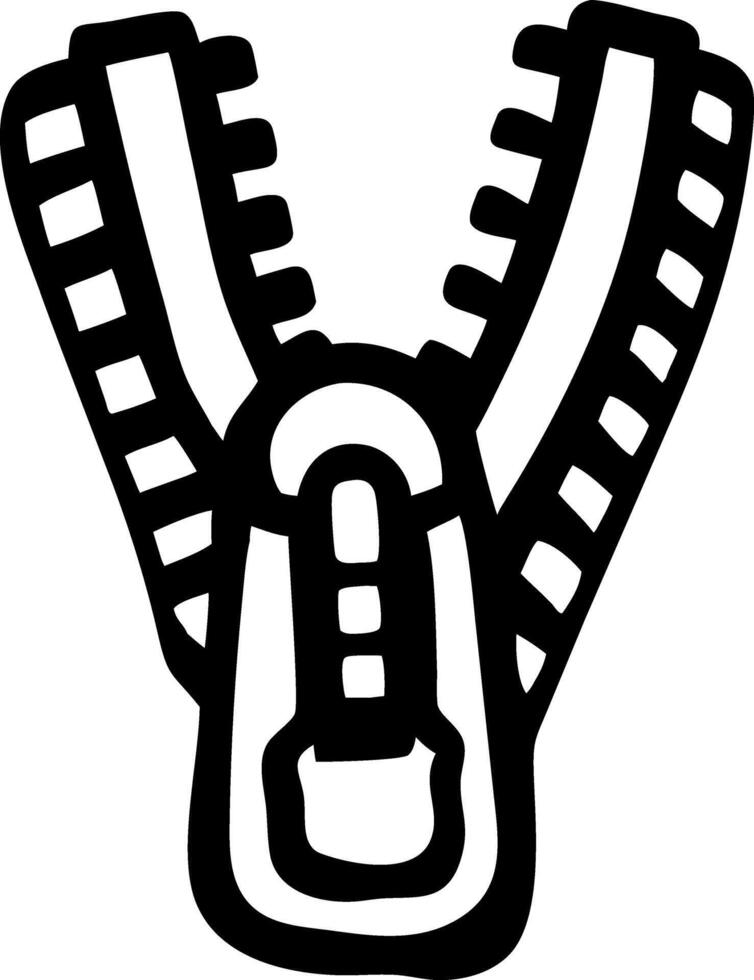 Bold Black Zipper Illustration for Fashion Design and Craft Projects vector