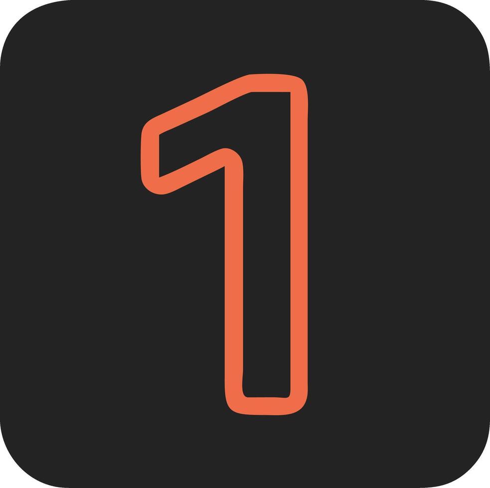 Bold Orange Number One on Black Square Illustration vector