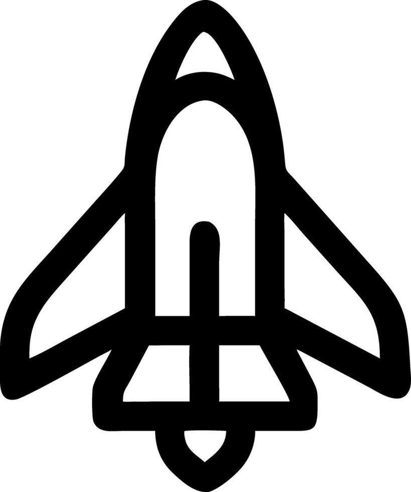 Bold Rocket Ship Silhouette for Creative Design Projects and Education vector