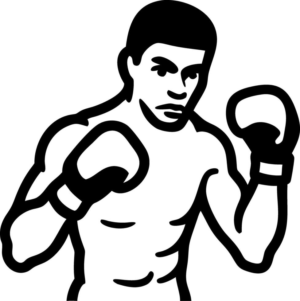 Bold Illustration of Boxer in Fighting Stance for Sports Design and Fitness Concepts vector