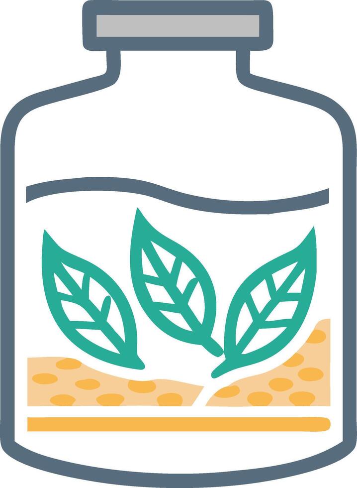 Botanical Terrarium Illustration with Leaves in Jar vector