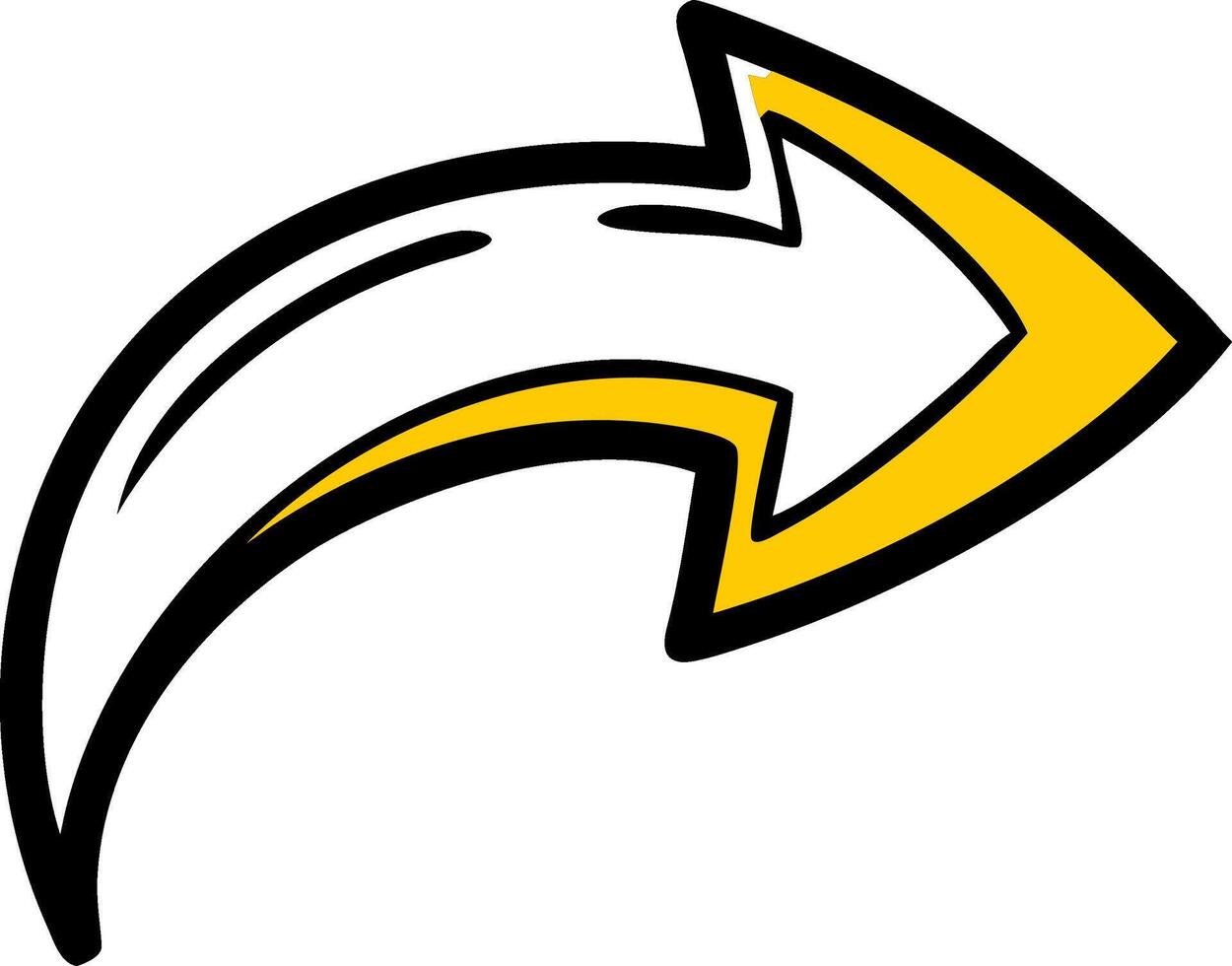 Bold Yellow Arrow Illustration for Directional Signage and Graphic Design vector