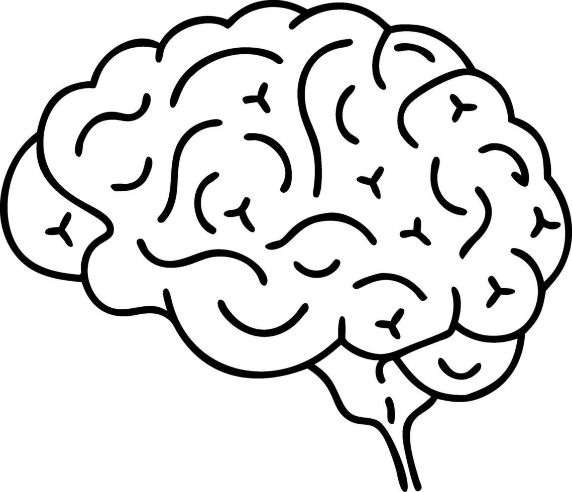 Brain Outline Illustration for Educational and Creative Use vector