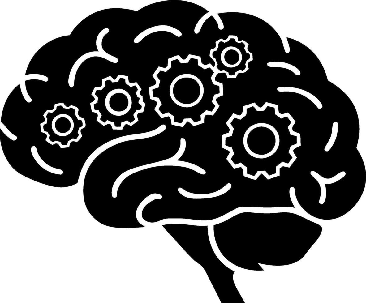 Brain with Gears Symbolizing Creativity and Innovation for Graphic Design vector