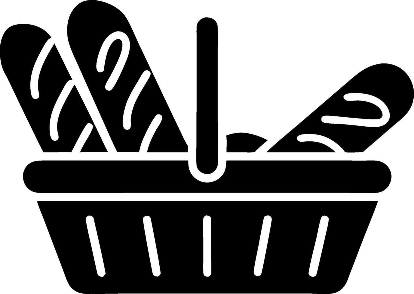 Breadsticks in Shopping Basket for Bakery Logo and Culinary Blog Design vector