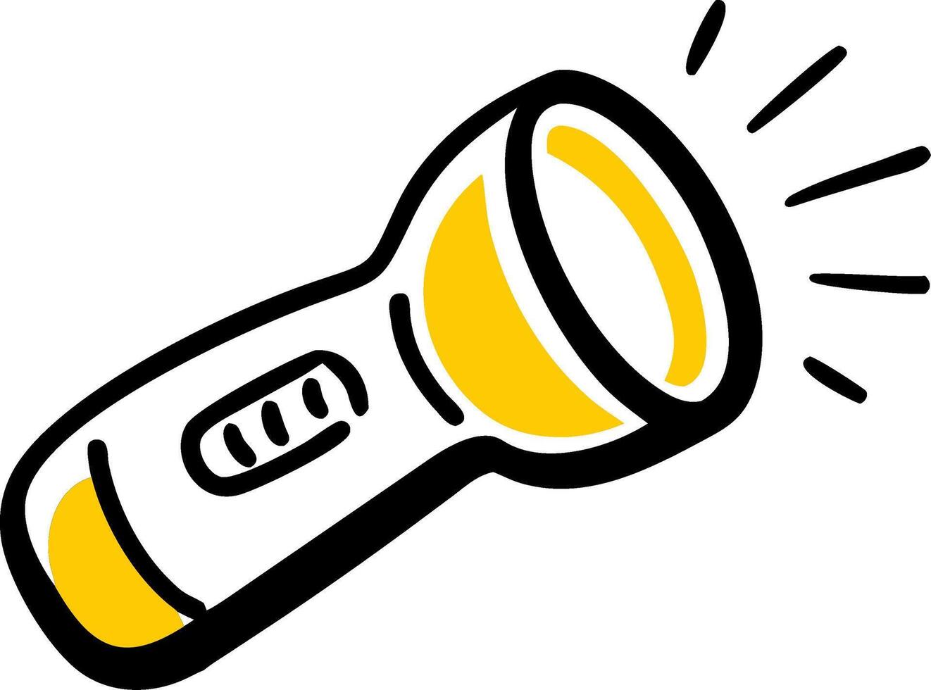 Bright Yellow Flashlight Illustration for Graphic Design and Educational Use vector