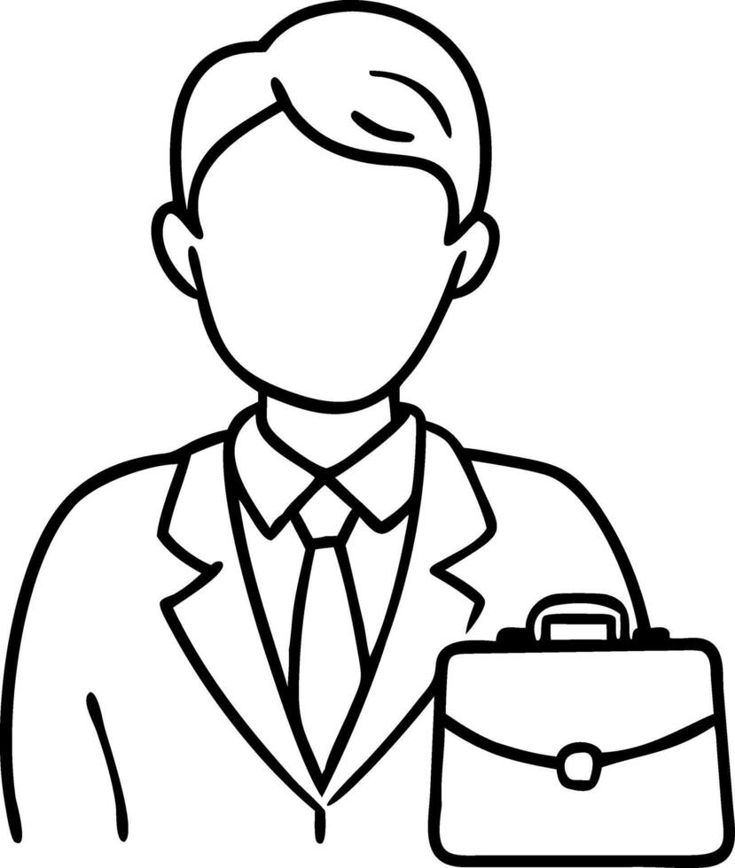 Business Professional Male Suit Briefcase Illustration vector