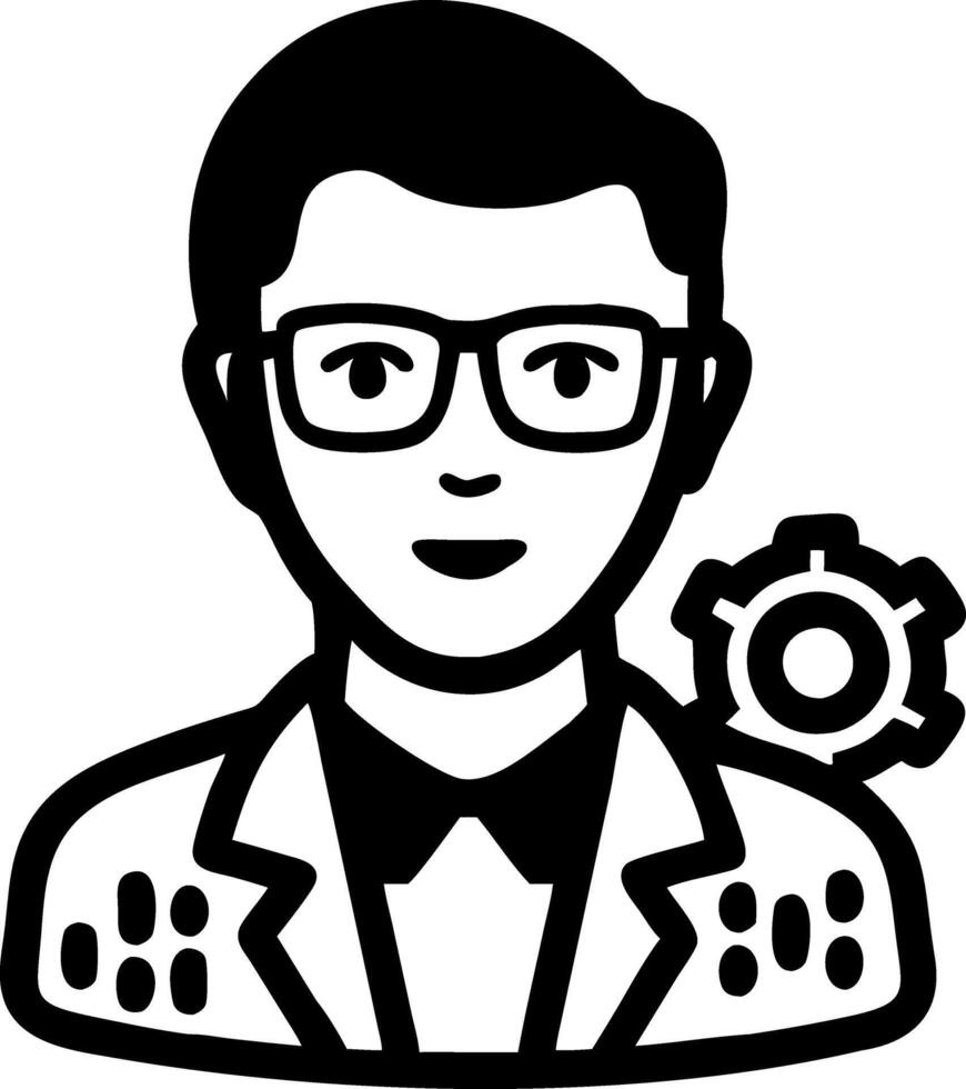 Business Professional with Glasses and Gear Illustration vector